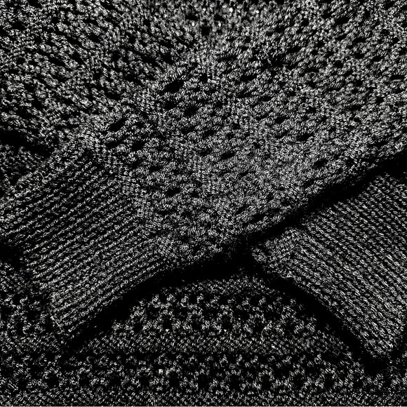 J BRAND / Flower Long-Sleeve Crochet Sweater / Black / Medium - Picture 8 of 9